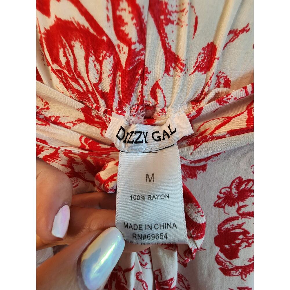 Dizzy Gal Rayon Dress Pants with Slits Women's SZ Medium Romantic Roses - Picture 6 of 9